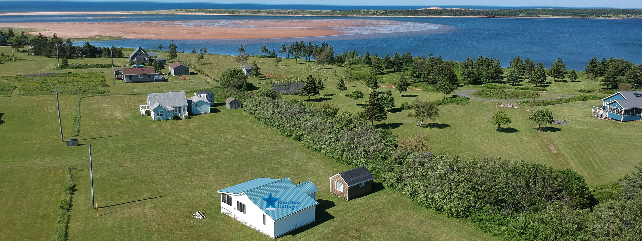 Arial view of Blue Star Cottage